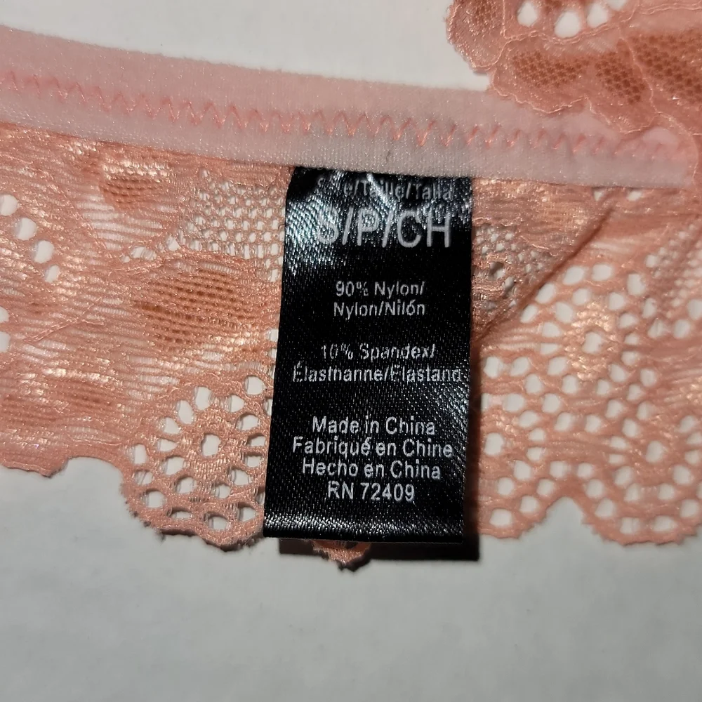 Lace Bralette peach coral  bra adjustable straps Comfy